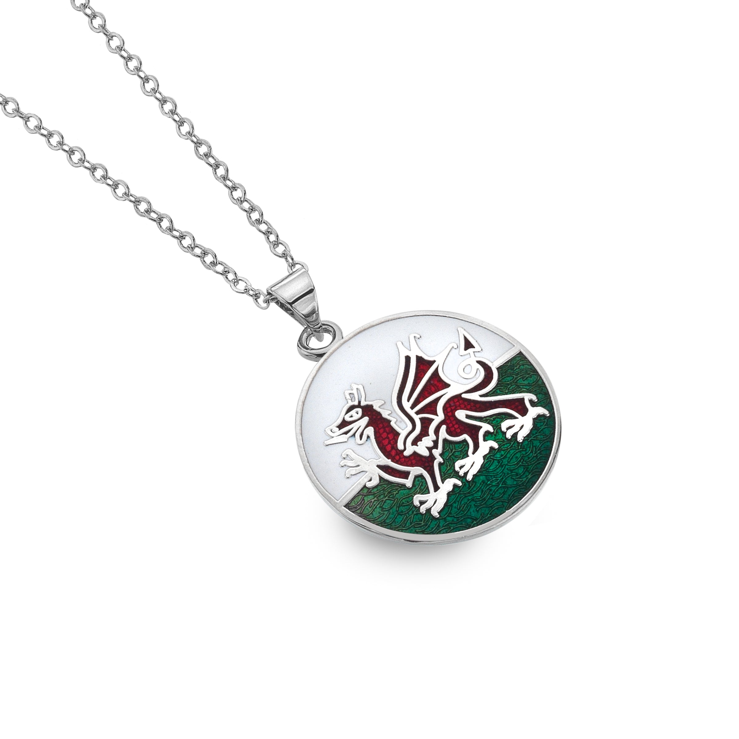 Welsh Dragon Enamel Necklace
